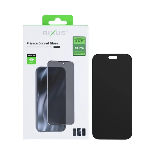 Rixus Clear HD Full Curved Edge Tempered Glass For iPhone 18 Pro