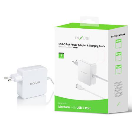 RIXUS USB-C POWER ADAPTER & CHARGING CABLE 61W